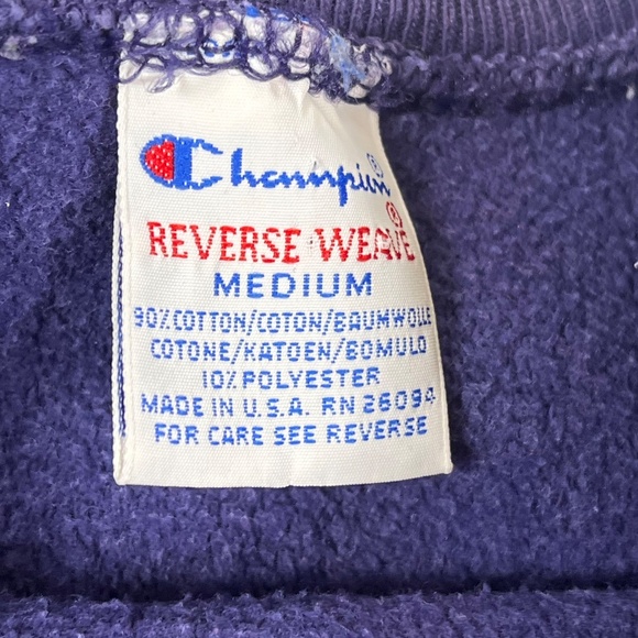Vintage Champion Reverse Weave Sweatshirt 90s Spellout Made In USA - Picture 3 of 4